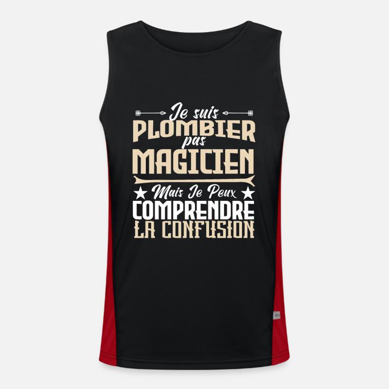 Plomberie | Plombier pas magicien Débardeur respirant contrasté Homme 
