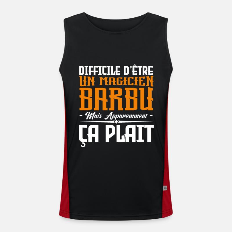 magicien barbu, citations barbe, cadeau magicien Débardeur respirant contrasté Homme 