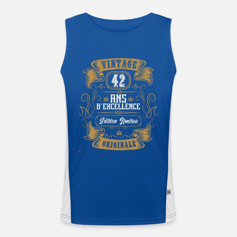 vintage 42 years, Birthday gift idea Men's Functional Contrast Tank Top 