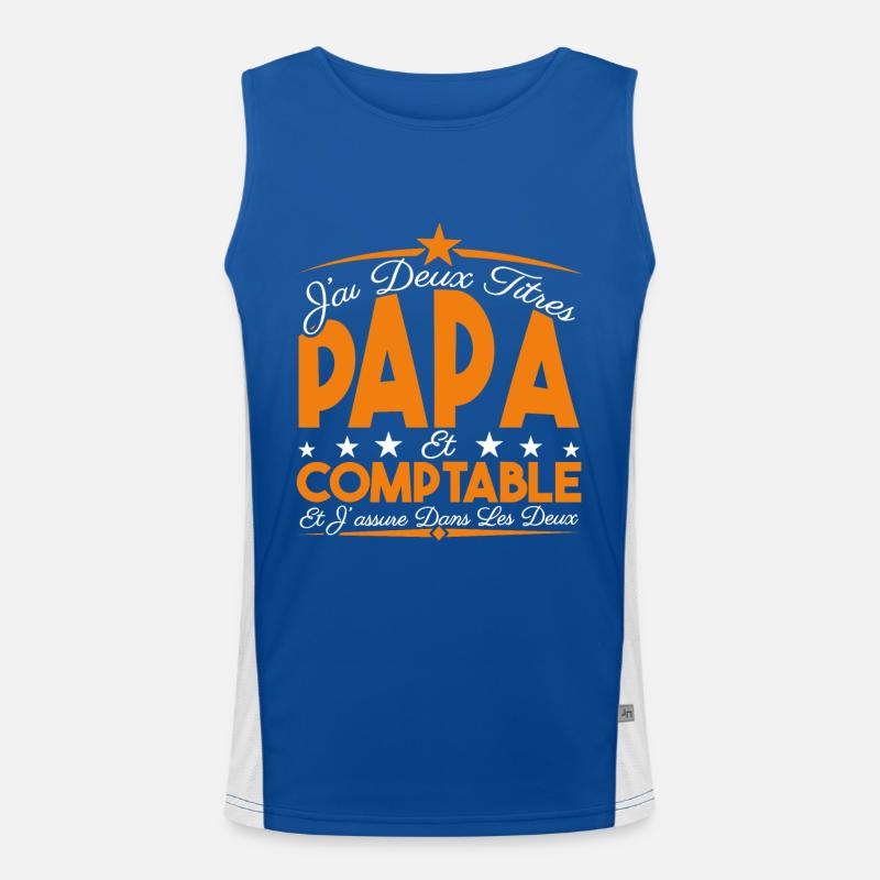 J'ai deux titres Papa et Comptable, Cadeau Papa. Débardeur respirant contrasté Homme 