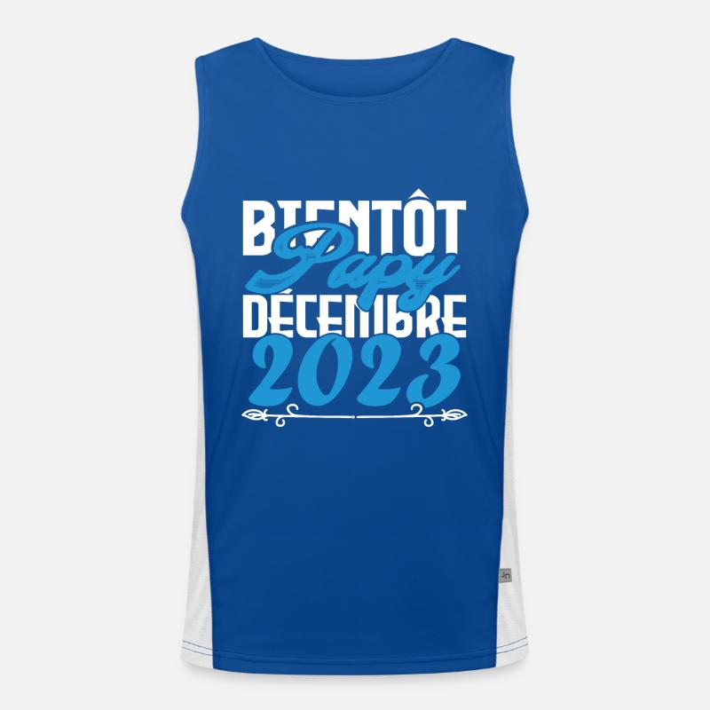 Annonce grossesse bientôt Papy Décembre 2023 Débardeur respirant contrasté Homme 