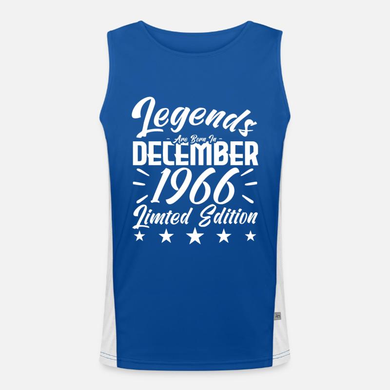 anniversary gift,Legends are born in DECEMBER 1966 Débardeur respirant contrasté Homme 