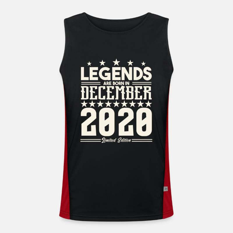 Legends Are Born In December 2020.Gift anniversary Men's Functional Contrast Tank Top 