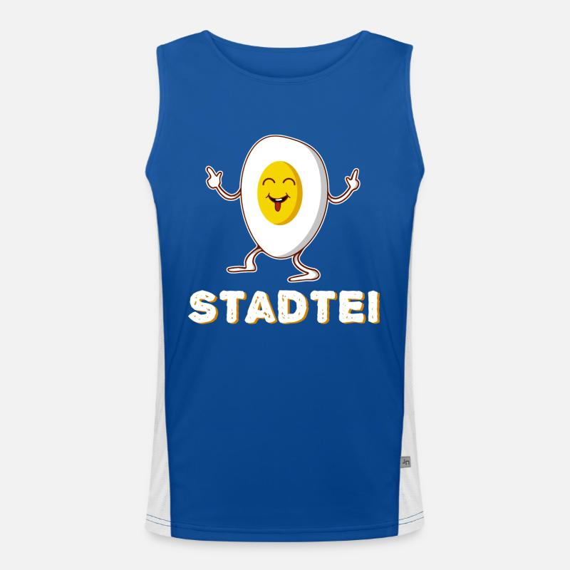 City Egg Funny Egg Men's Functional Contrast Tank Top 