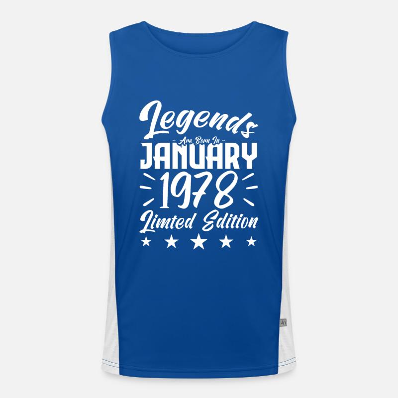 Geboren im Januar 1978. Geburtstagsgeschenk. Funktionelles Kontrast-Tank Top für Männer 