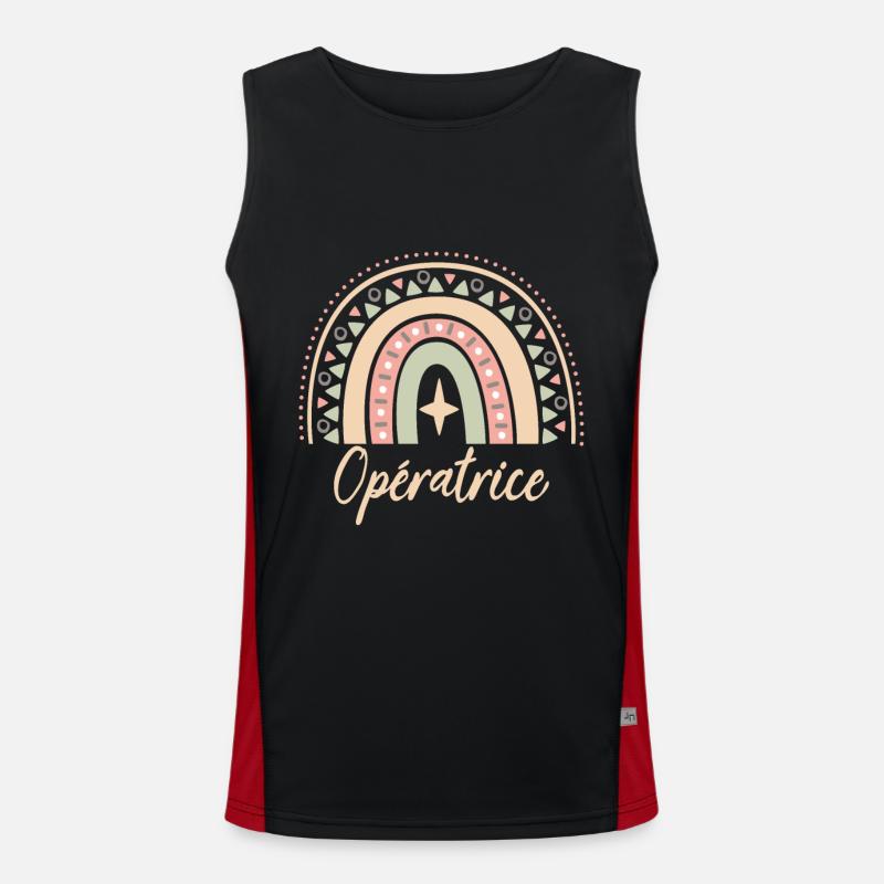 Cadeau Opératrice. Boho Rainbow opératrice. Débardeur respirant contrasté Homme 