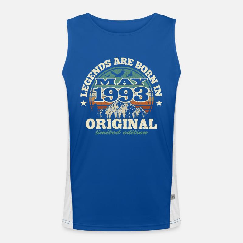 95 years old - legend born in 1993 Men's Functional Contrast Tank Top 