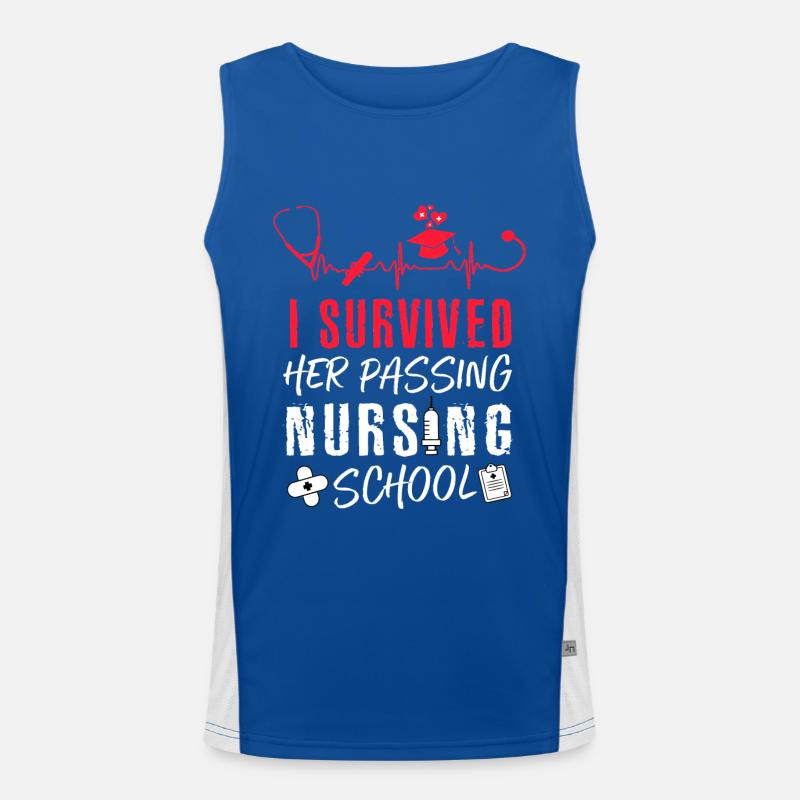 Krankenschwester Ehemann Krankenpflegeschule Abschluss Meme Geschenk Funktionelles Kontrast-Tank Top für Männer 