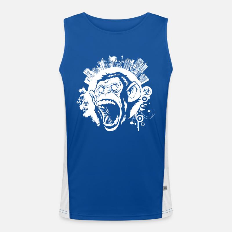 Urban Monkey weiß Funktionelles Kontrast-Tank Top für Männer 