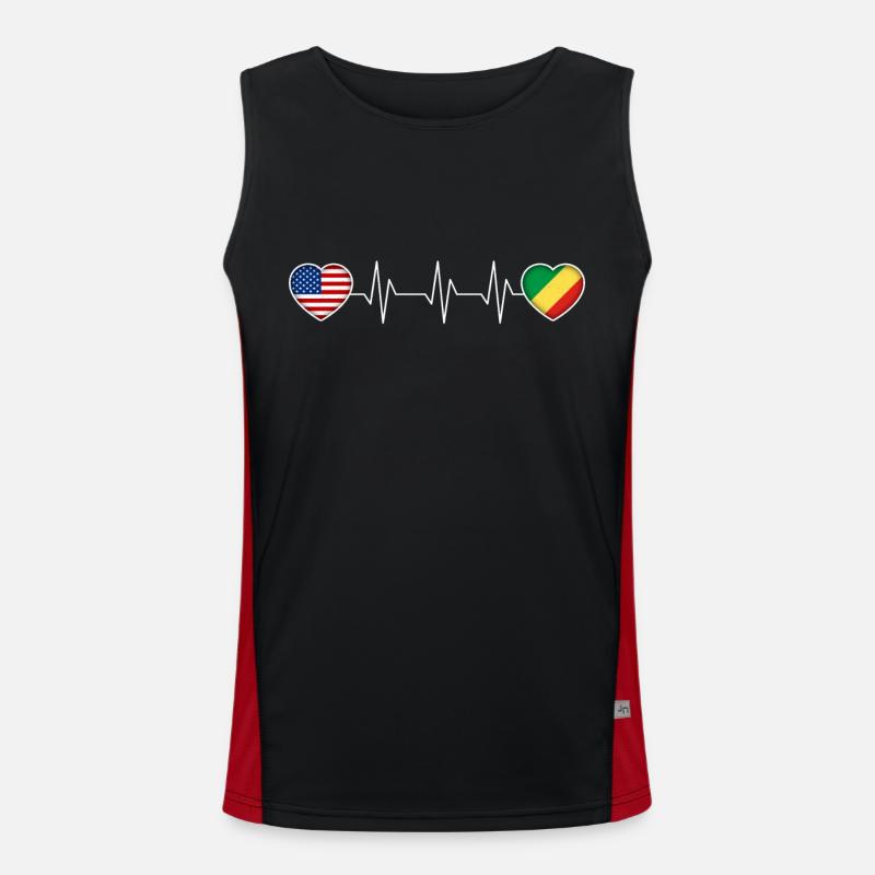 Kongo Republik Funktionelles Kontrast-Tank Top für Männer 