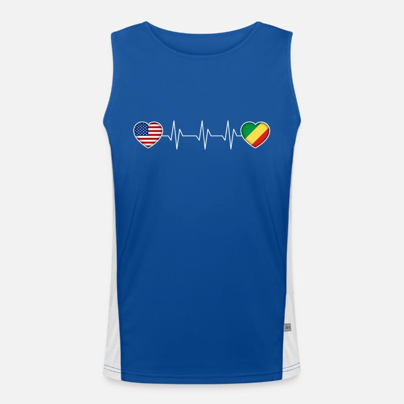 Kongo Republik Funktionelles Kontrast-Tank Top für Männer 