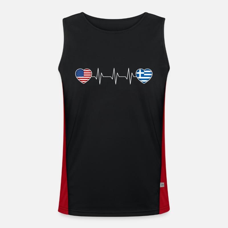 Greece Men's Functional Contrast Tank Top 