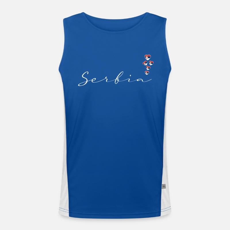 Serbien Funktionelles Kontrast-Tank Top für Männer 