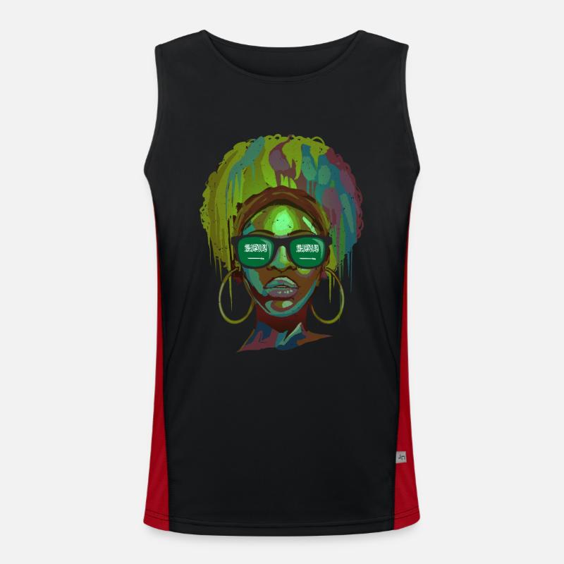 Saudi Arabia Men's Functional Contrast Tank Top 