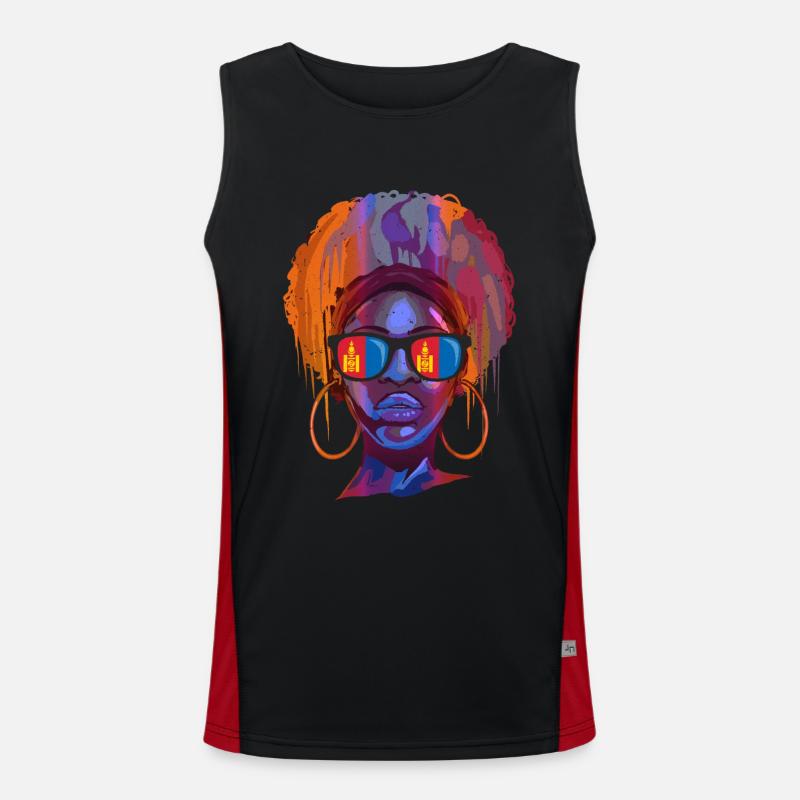 Mongolei Funktionelles Kontrast-Tank Top für Männer 