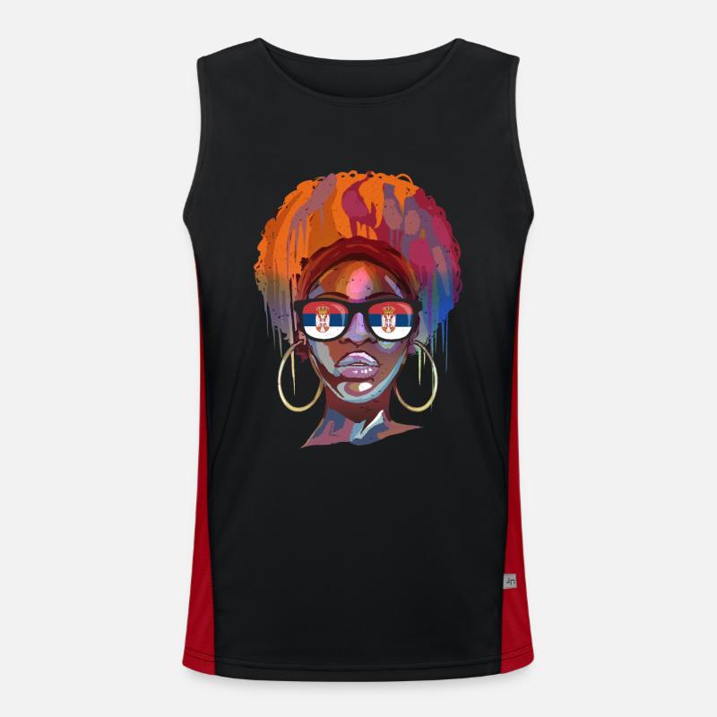 Serbien Funktionelles Kontrast-Tank Top für Männer 