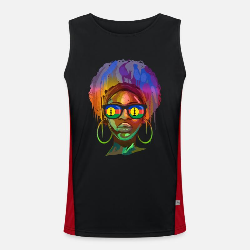 Neukaledonien Funktionelles Kontrast-Tank Top für Männer 