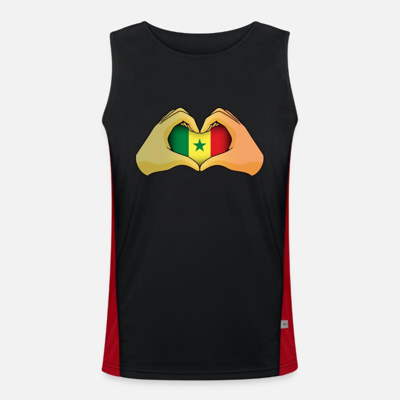 Senegal Funktionelles Kontrast-Tank Top für Männer 