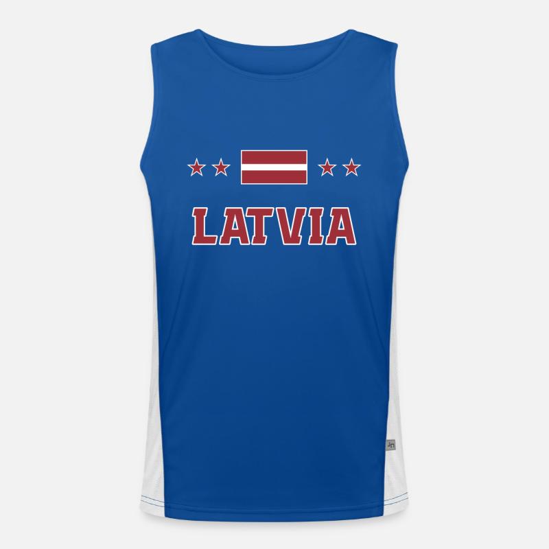 Latvia Men's Functional Contrast Tank Top 