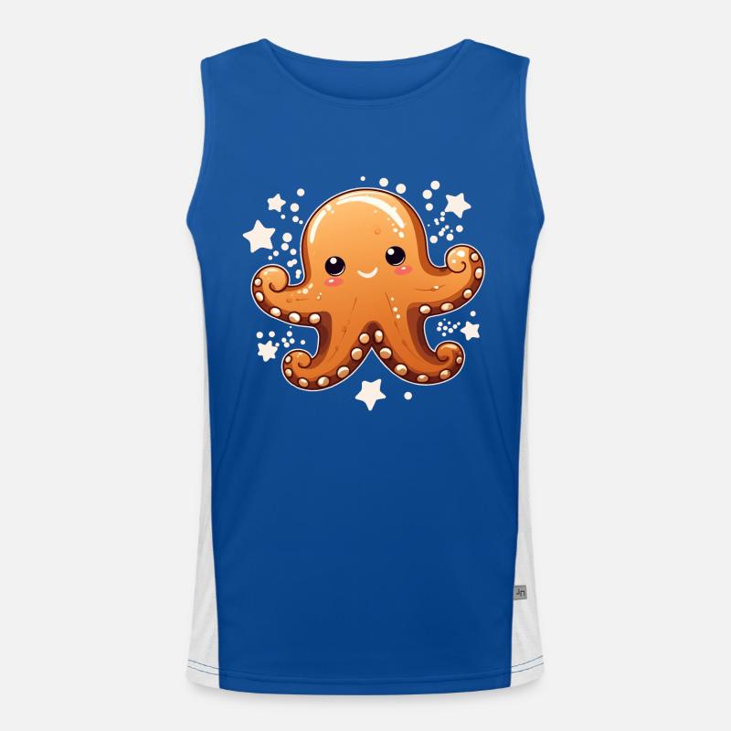 Gingerbread Octopus Men's Functional Contrast Tank Top 