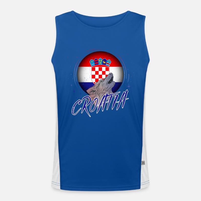 Kroatien Funktionelles Kontrast-Tank Top für Männer 