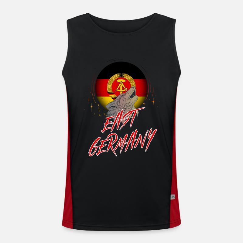 East Germany - Men's Functional Contrast Tank Top  - black/red