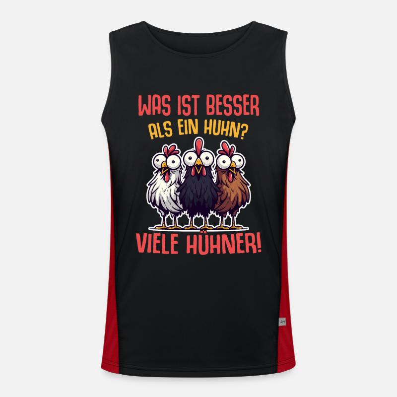 Huhn Hühner Mutter Oma Geschenk Sprüche Funktionelles Kontrast-Tank Top für Männer 