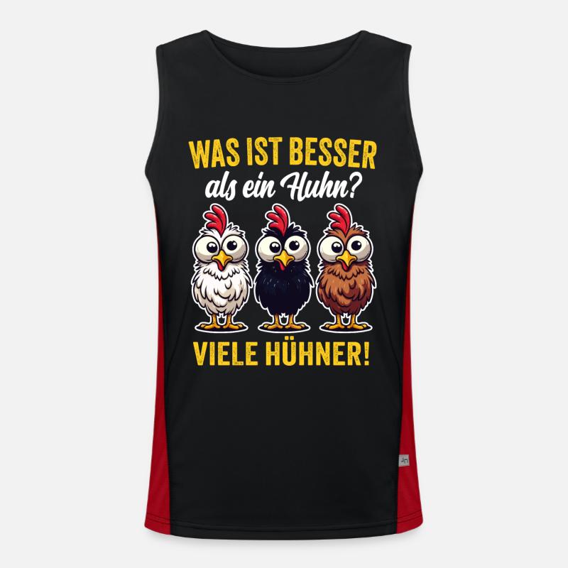 Huhn Hühner Mutter Oma Geschenk Sprüche Funktionelles Kontrast-Tank Top für Männer 