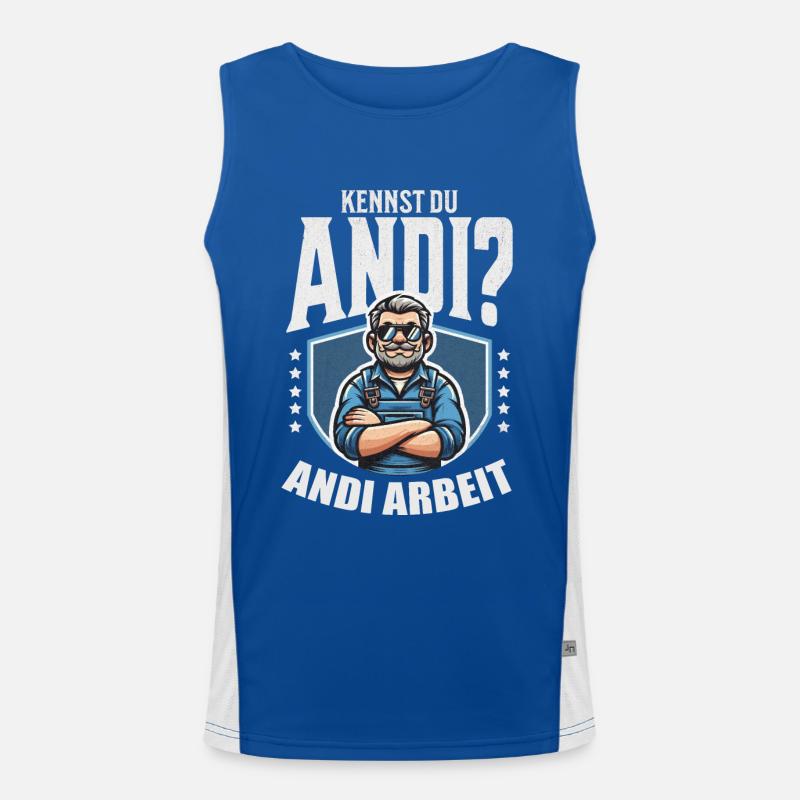 Handwerker Andi Arbeit Geschenk Sprüche Lustig Funktionelles Kontrast-Tank Top für Männer 
