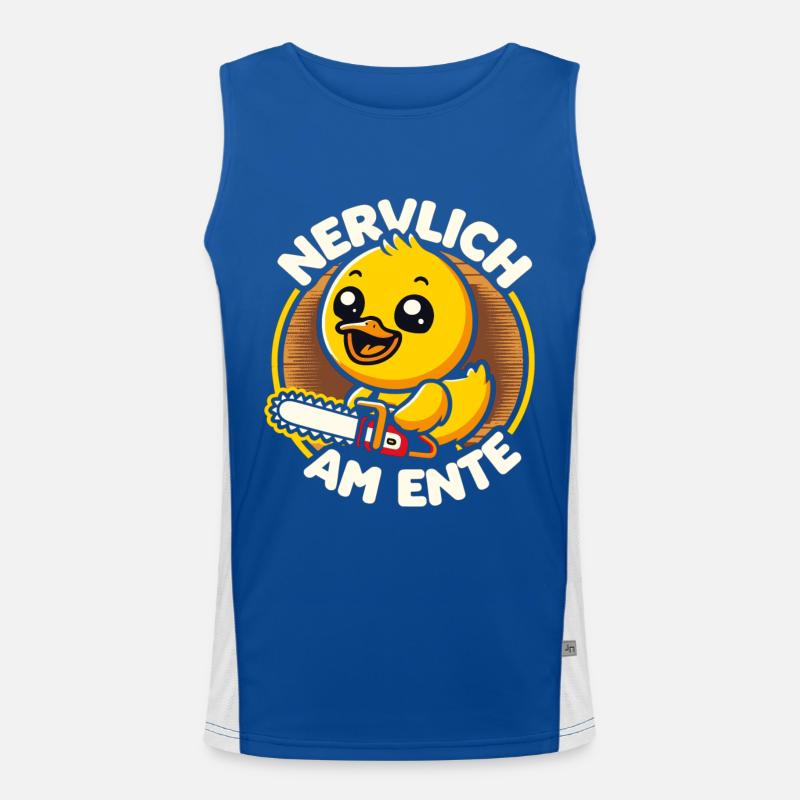Stress Gestresst Nerven Arbeit Geschenk Spruch Funktionelles Kontrast-Tank Top für Männer 