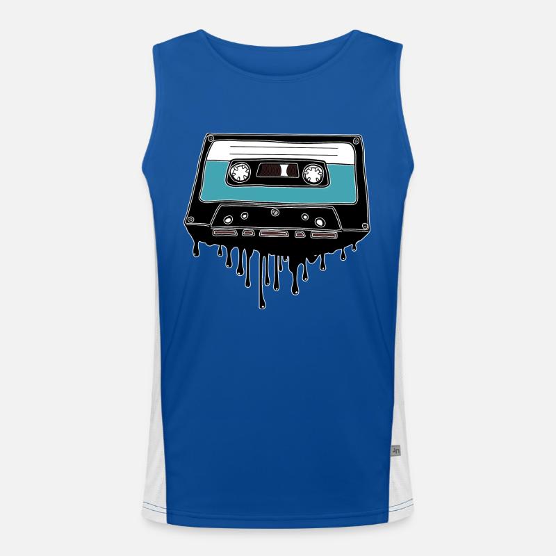 Kassette schmelzend 80's Motiv Funktionelles Kontrast-Tank Top für Männer 