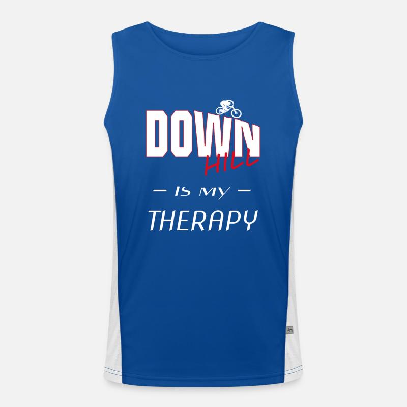 downhill is my therapy Funktionelles Kontrast-Tank Top für Männer 