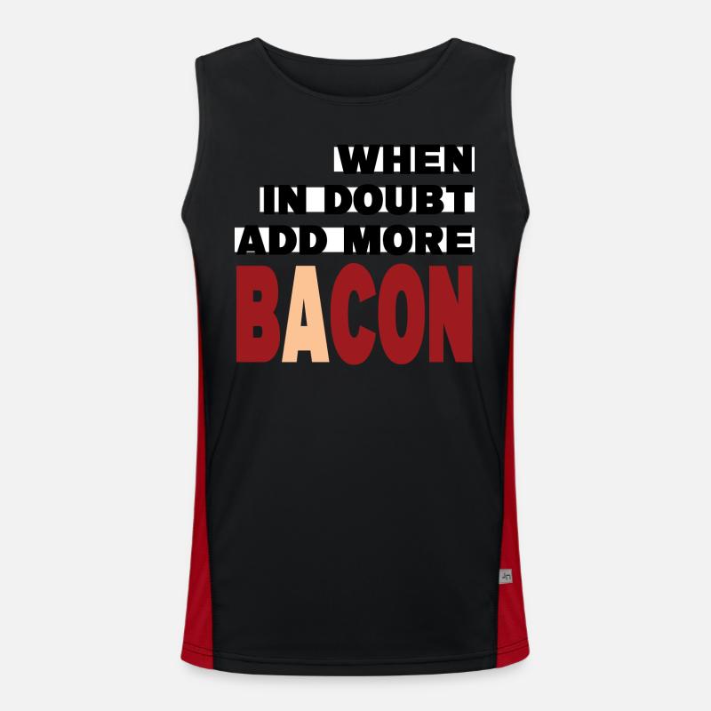 When in doubt add more BACON (black) - Men's Functional Contrast Tank Top  - black/red