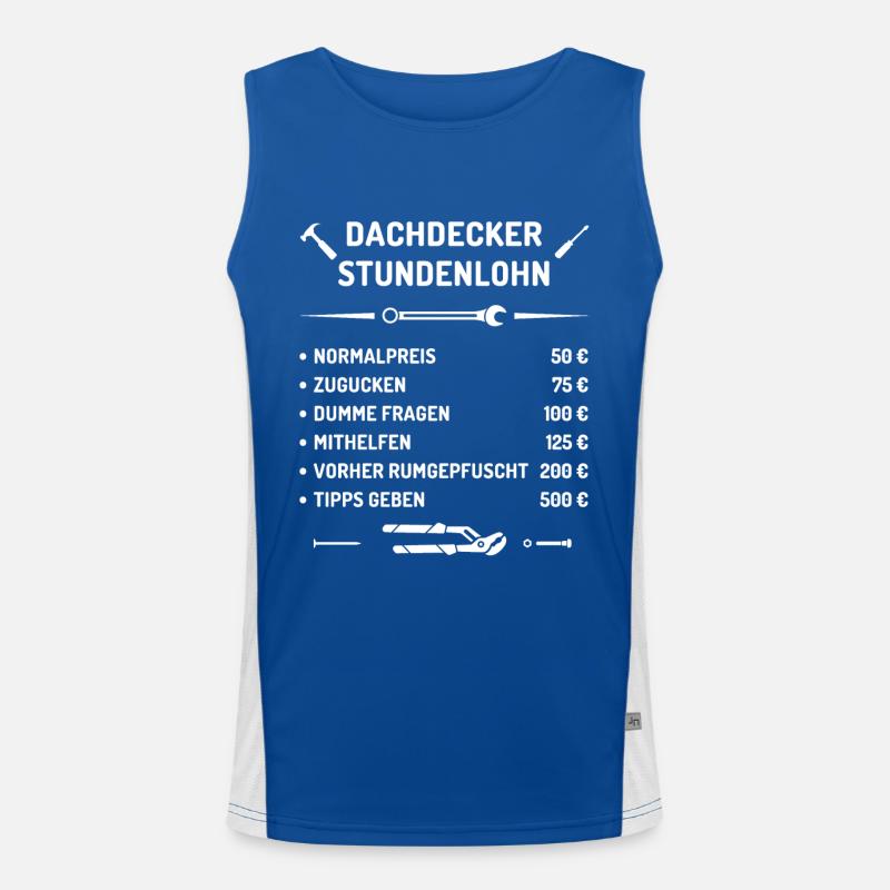 Dachdecker Stundenlohn Funktionelles Kontrast-Tank Top für Männer 