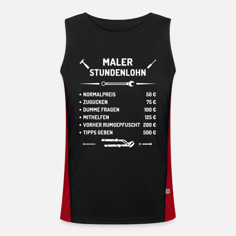 Maler Stundenlohn Funktionelles Kontrast-Tank Top für Männer