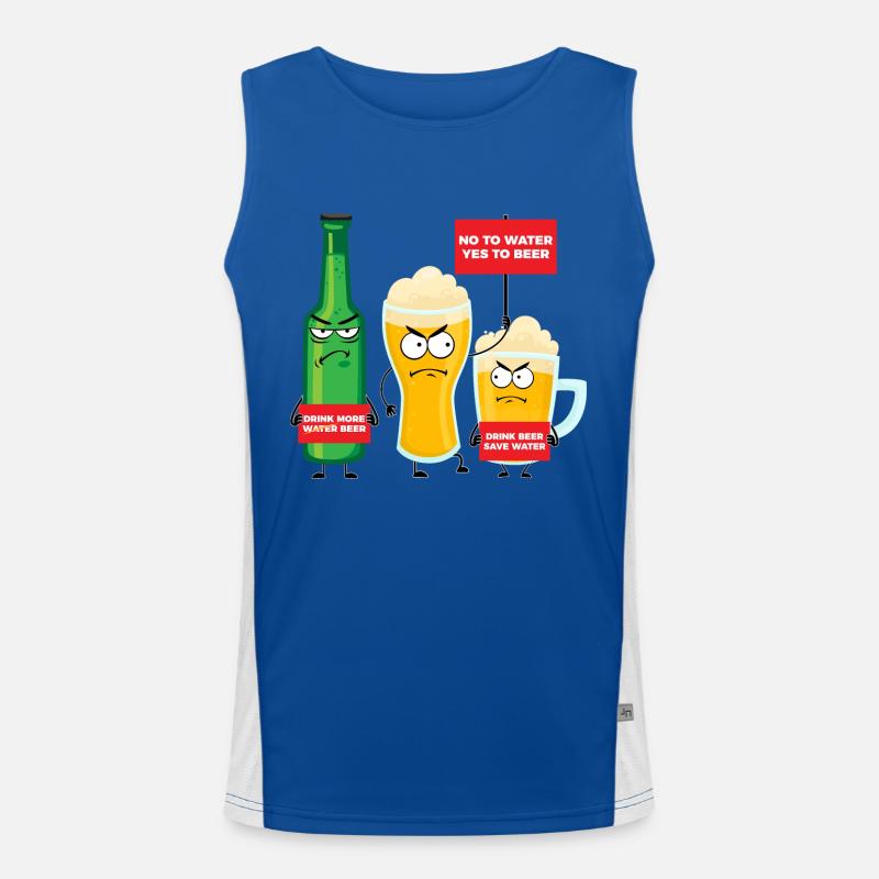 Save Water Drink Beer Men's Functional Contrast Tank Top 