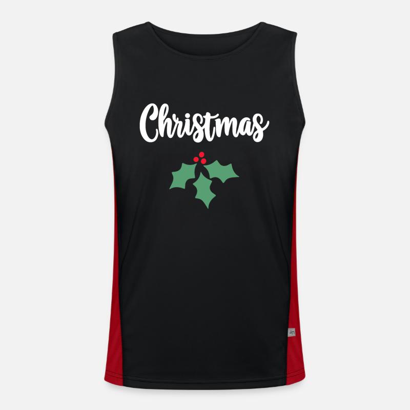 Weihnachts-Stechpalme Funktionelles Kontrast-Tank Top für Männer 