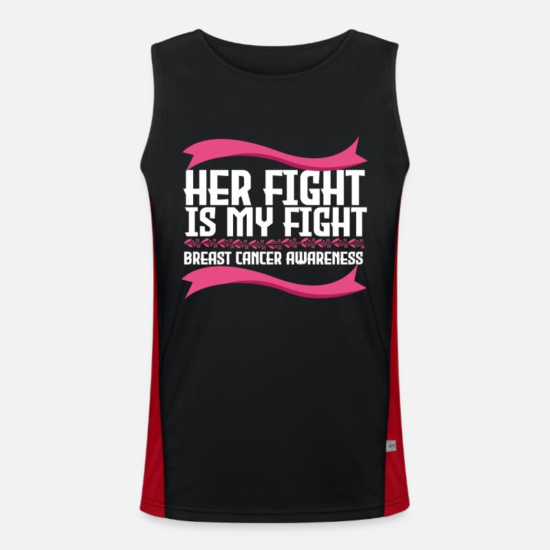 Sein Kampf ist unser Kampf - Krebs Funktionelles Kontrast-Tank Top für Männer 