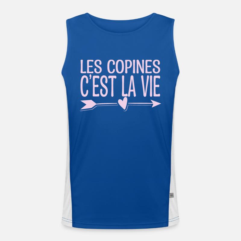 Les copines c'est la vie. Cadeau copine. Débardeur respirant contrasté Homme 