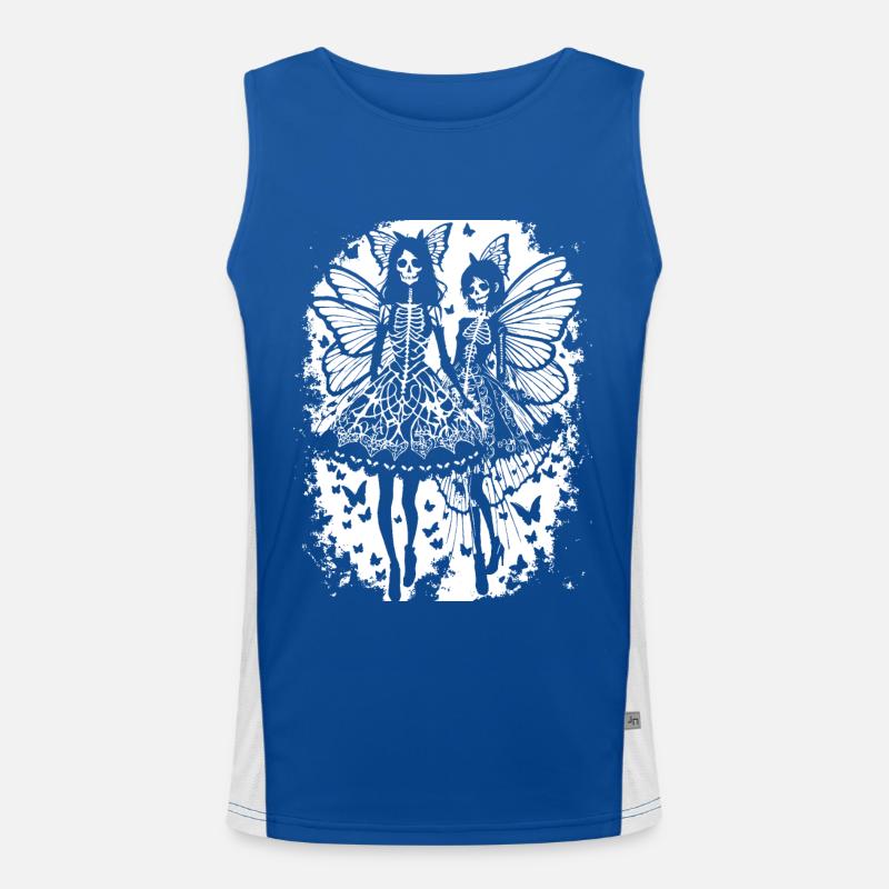 Fairycore Ästhetik Grunge Skelett Fee Goth G Funktionelles Kontrast-Tank Top für Männer 