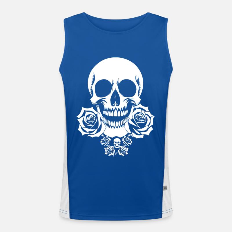 Horror Schädel Schädel Kunst Schädel Gothic Heavy Metal Funktionelles Kontrast-Tank Top für Männer 
