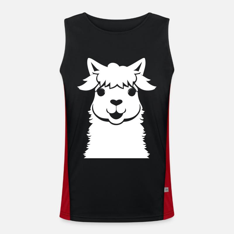 Funny Alpaca Silhouette Cheeky Fun Alpacas Men's Functional Contrast Tank Top 