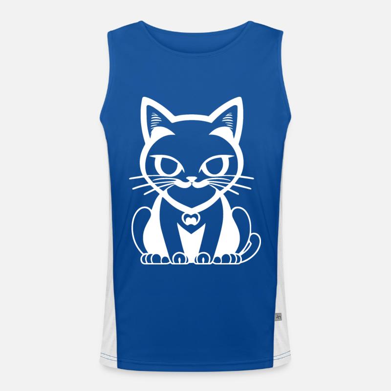 Drôle de chat Silhouette Cheeky Fun Cats Débardeur respirant contrasté Homme 