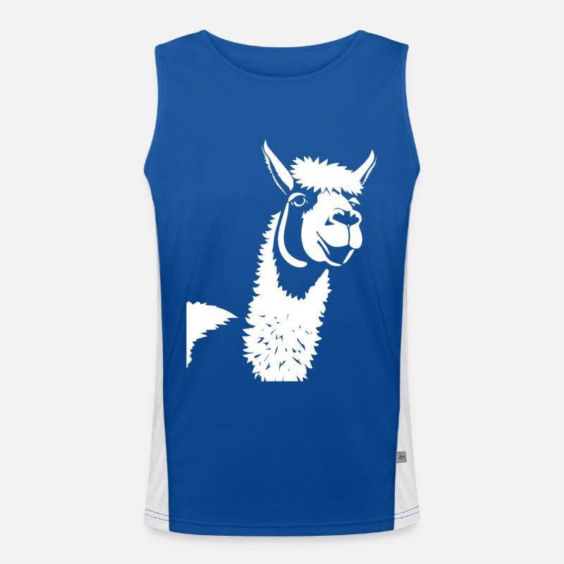 Silueta de llama divertida Cheeky Fun Llamas Camiseta funcional de tirantes en contraste para hombre 