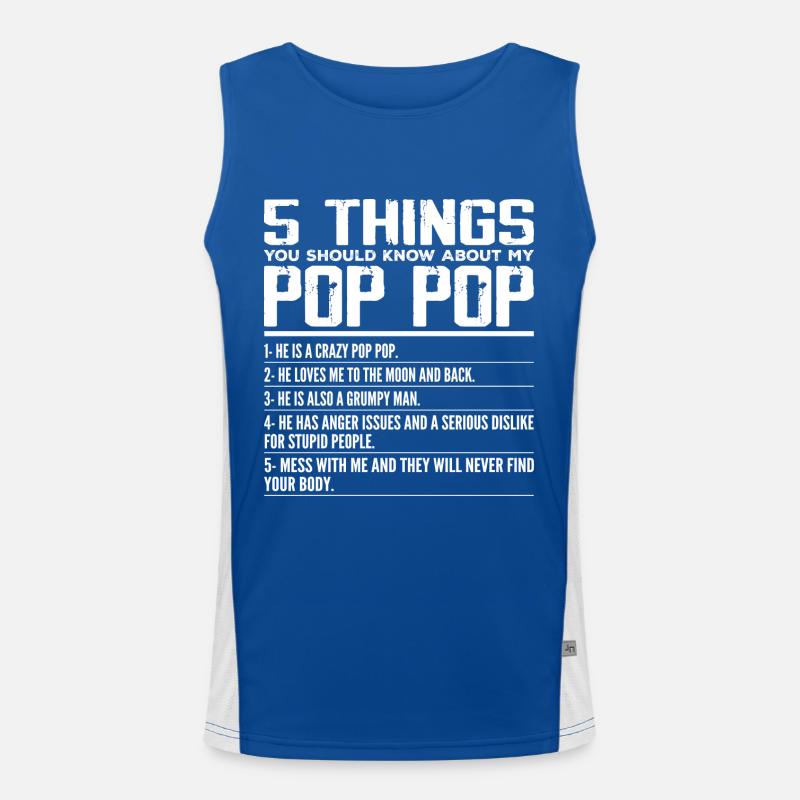 5 Dinge, die du über Pop Pop wissen solltest - Opa Funktionelles Kontrast-Tank Top für Männer 