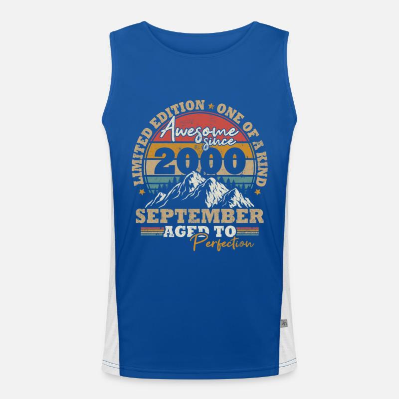 September 2000 Vintage Retro Geburtstagsgeschenk Funktionelles Kontrast-Tank Top für Männer 