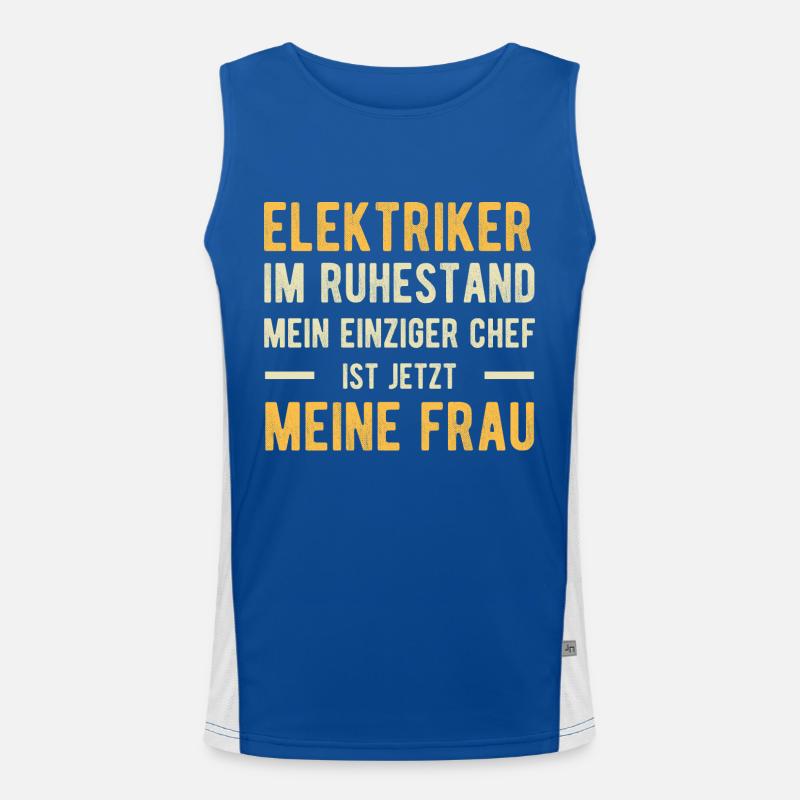 Elektriker Ruhestand Ehepaar Funktionelles Kontrast-Tank Top für Männer 