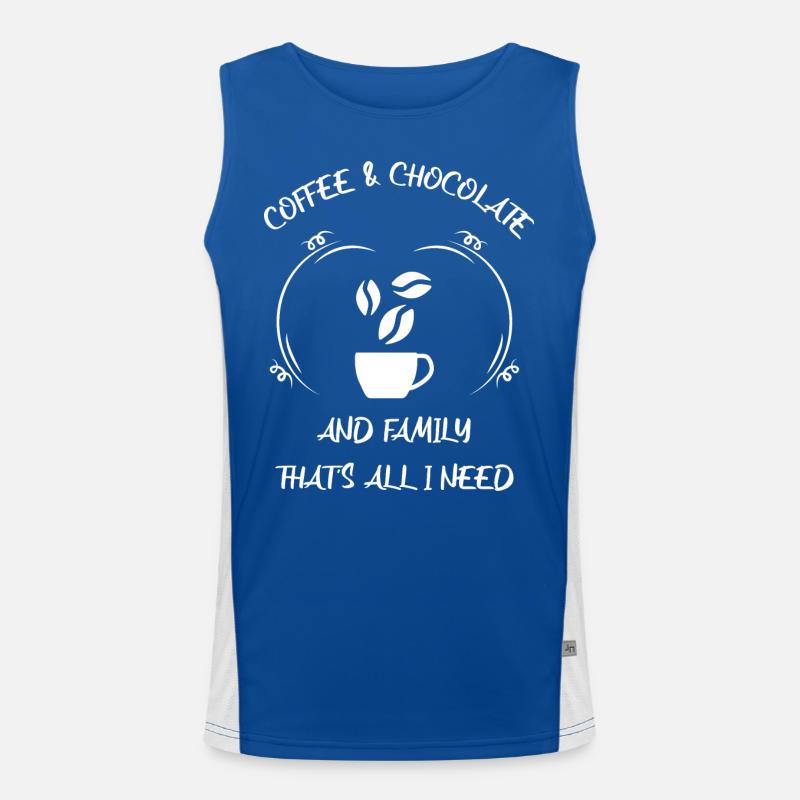 Kaffee Espresso Käffchen & Schokolade Funktionelles Kontrast-Tank Top für Männer 