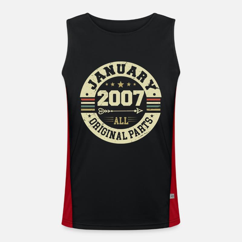 January 2007 - Geburtstag im Januar 2007 Funktionelles Kontrast-Tank Top für Männer 