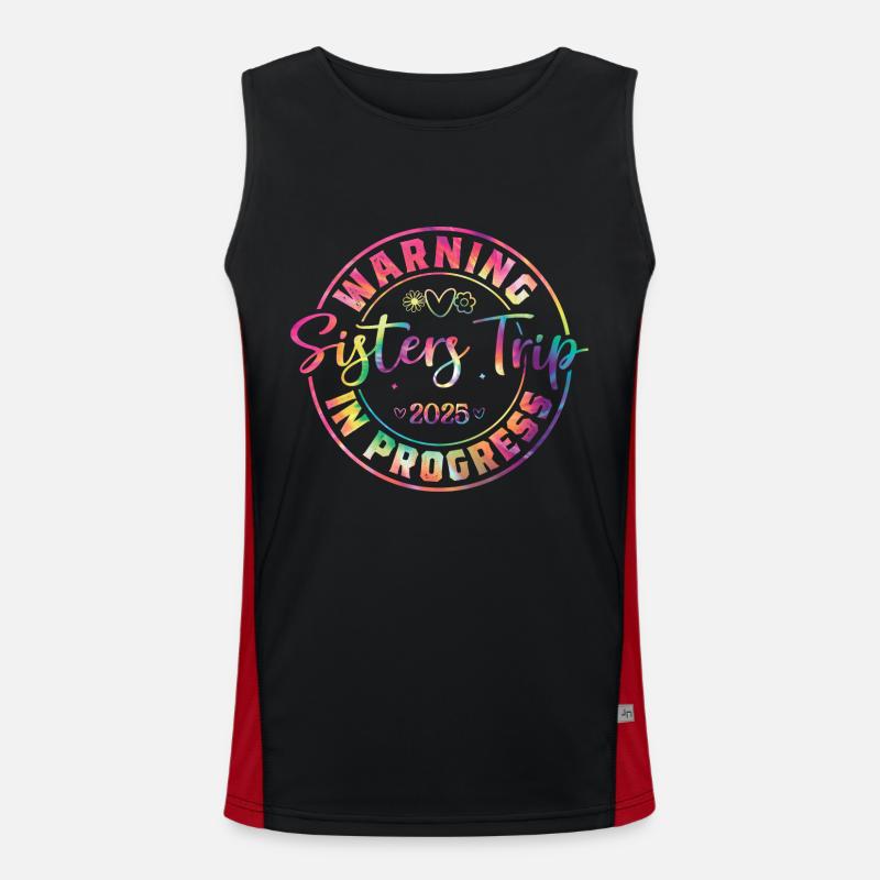 Nurses' Weekend Warning Sisters' Trip - Men's Functional Contrast Tank Top  - black/red